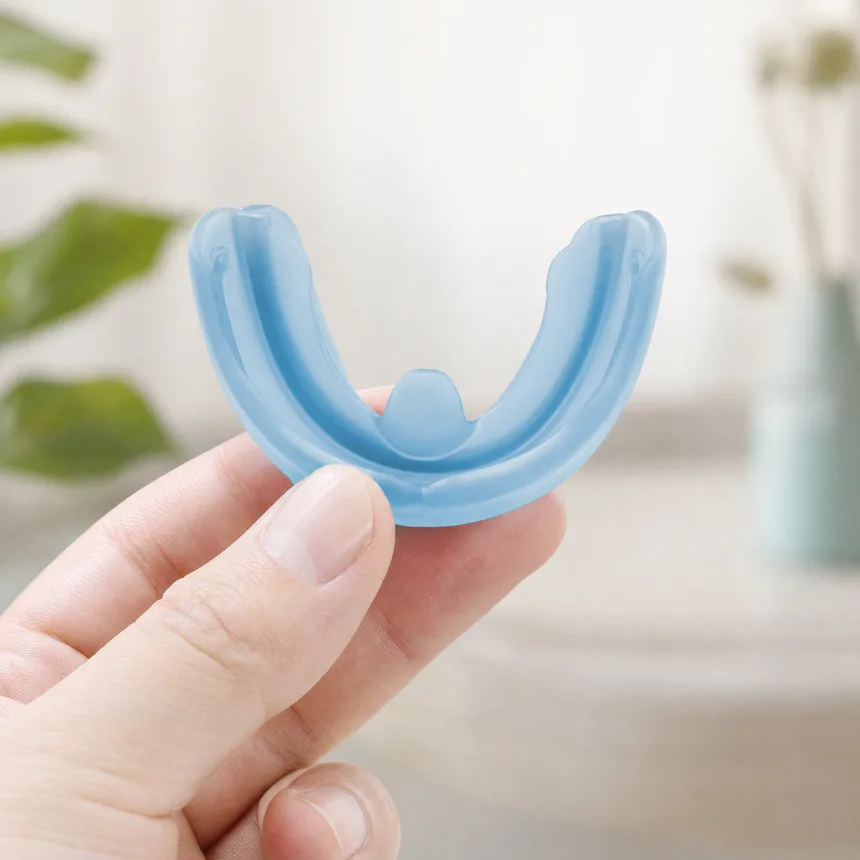 Myobrace removable appliance held in hand